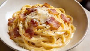 Spaguetti Alla Carbonara en Restaurante Six